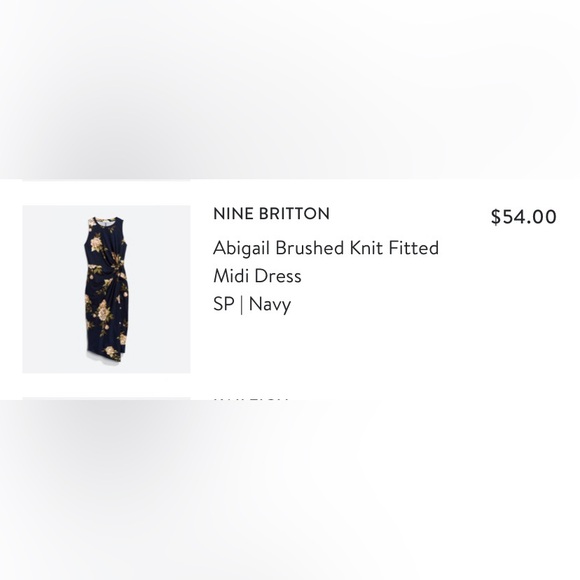 nine britton abigail brushed knit fitted midi dress Nine Britton Abigail Brushed Knit Fitted Midi Dress Sleeveless in Navy | Women's Regular Size Small | Polyester